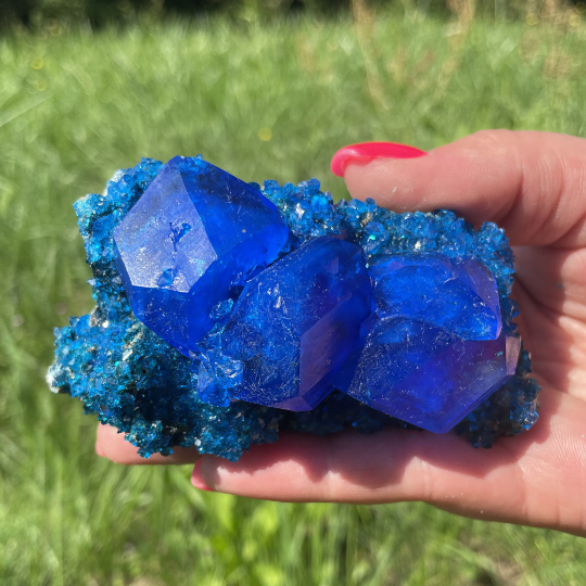 Luster Electric Blue CHALCANTHITE like Azurite on Matrix from POLAND