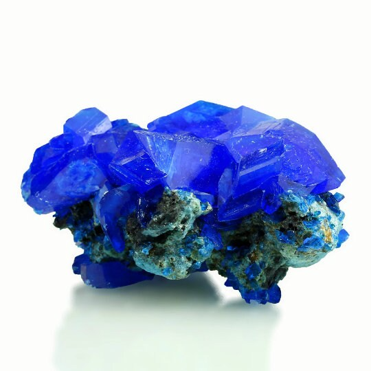 Luster Electric Blue CHALCANTHITE like Azurite on Matrix from POLAND