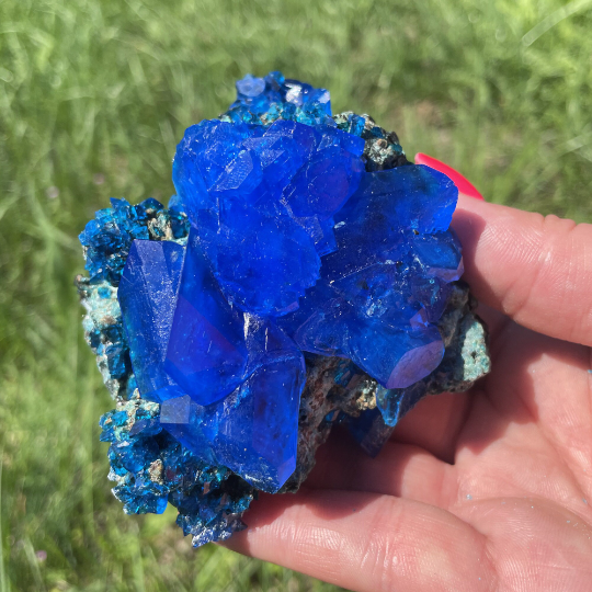 Luster Electric Blue CHALCANTHITE like Azurite on Matrix from POLAND