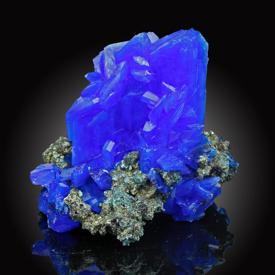 World Biggest Electric Blue CHALCANTHITE like Azurite on Matrix from POLAND