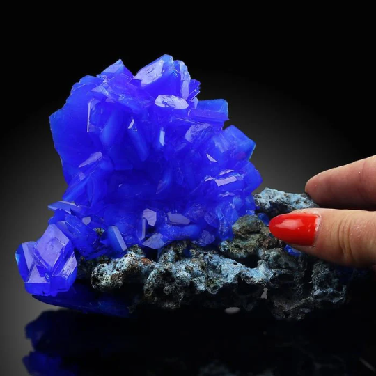 World Biggest Electric Blue CHALCANTHITE like Azurite on Matrix from POLAND