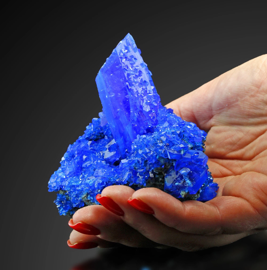 Luster Electric Blue CHALCANTHITE like Azurite on Matrix from POLAND