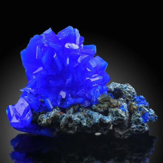 World Biggest Electric Blue CHALCANTHITE like Azurite on Matrix from POLAND