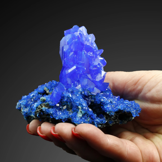 Luster Electric Blue CHALCANTHITE like Azurite on Matrix from POLAND